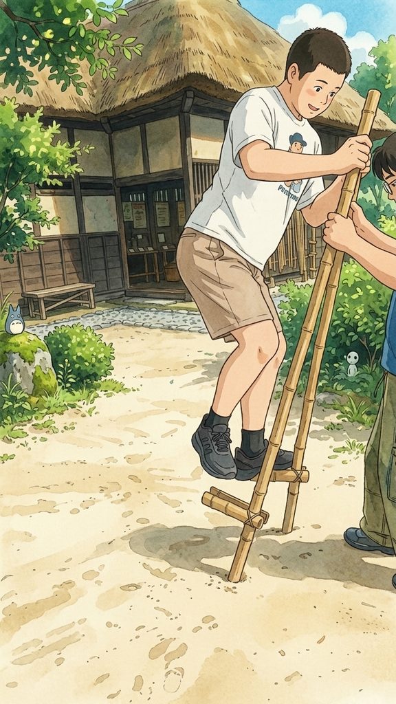 竹馬、竹とんぼ、けん玉に挑戦!:輝HIKARIみらい